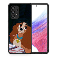 Thumbnail for Θήκη Αγίου Βαλεντίνου Samsung A53 5G Lady And Tramp 2 από τη Smartfits με σχέδιο στο πίσω μέρος και μαύρο περίβλημα | Samsung A53 5G Lady And Tramp 2 case with colorful back and black bezels