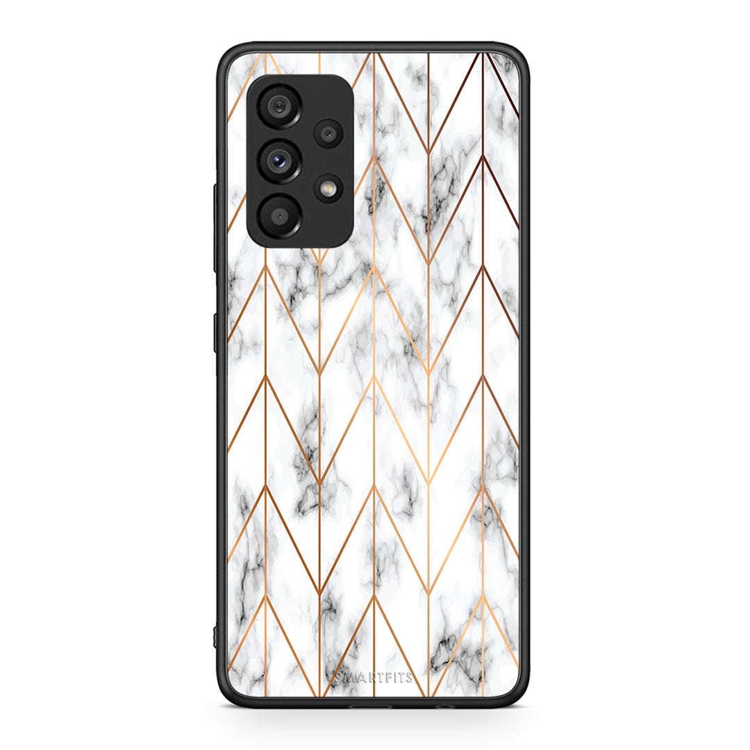 44 - Samsung A53 5G Gold Geometric Marble case, cover, bumper