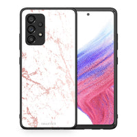 Thumbnail for Θήκη Samsung A53 5G Pink Splash Marble από τη Smartfits με σχέδιο στο πίσω μέρος και μαύρο περίβλημα | Samsung A53 5G Pink Splash Marble case with colorful back and black bezels