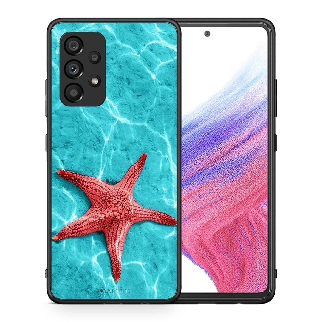 Θήκη Samsung A53 5G Red Starfish από τη Smartfits με σχέδιο στο πίσω μέρος και μαύρο περίβλημα | Samsung A53 5G Red Starfish case with colorful back and black bezels