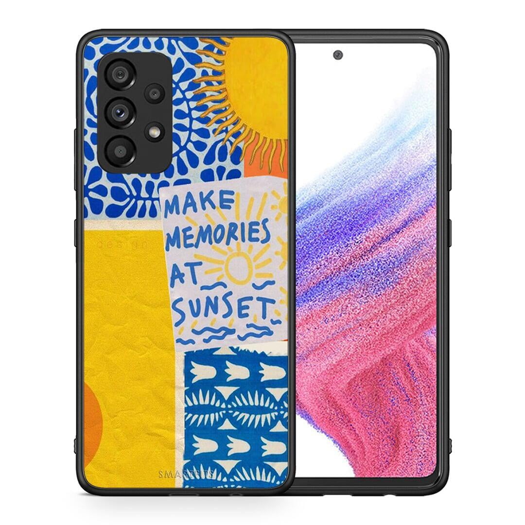 Θήκη Samsung A53 5G Sunset Memories από τη Smartfits με σχέδιο στο πίσω μέρος και μαύρο περίβλημα | Samsung A53 5G Sunset Memories case with colorful back and black bezels