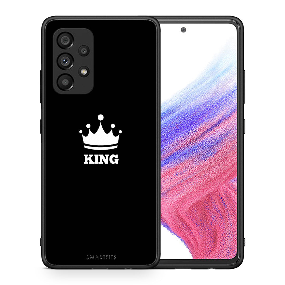 Θήκη Samsung A53 5G King Valentine από τη Smartfits με σχέδιο στο πίσω μέρος και μαύρο περίβλημα | Samsung A53 5G King Valentine case with colorful back and black bezels