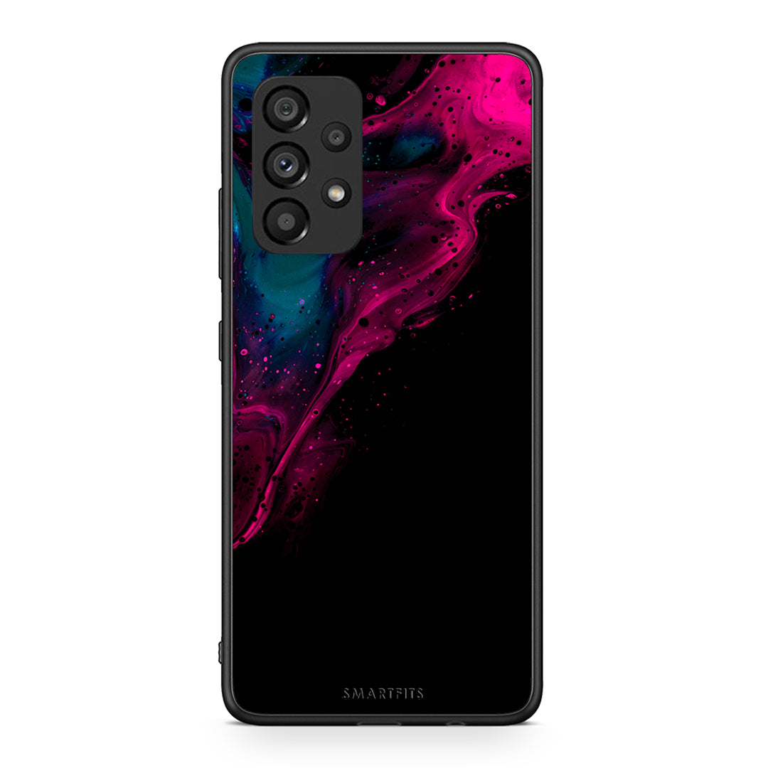 4 - Samsung A53 5G Pink Black Watercolor case, cover, bumper