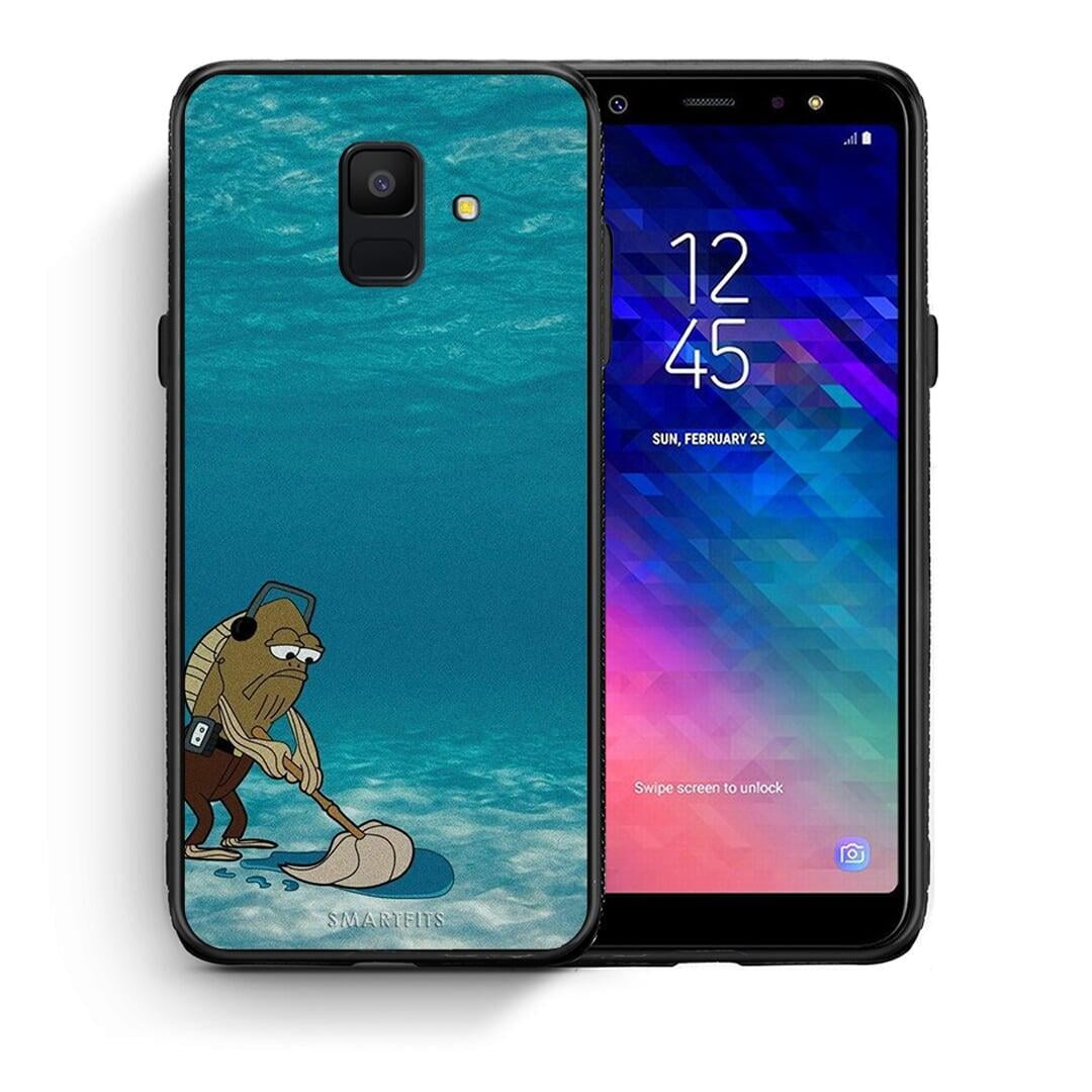 Θήκη Samsung A6 2018 Clean The Ocean από τη Smartfits με σχέδιο στο πίσω μέρος και μαύρο περίβλημα | Samsung A6 2018 Clean The Ocean case with colorful back and black bezels
