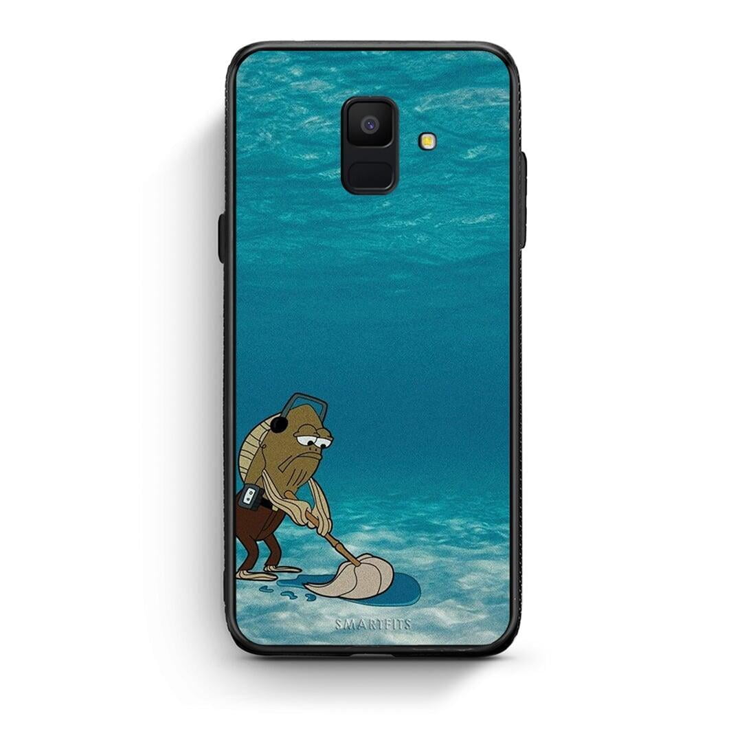 samsung A6 Clean The Ocean Θήκη από τη Smartfits με σχέδιο στο πίσω μέρος και μαύρο περίβλημα | Smartphone case with colorful back and black bezels by Smartfits