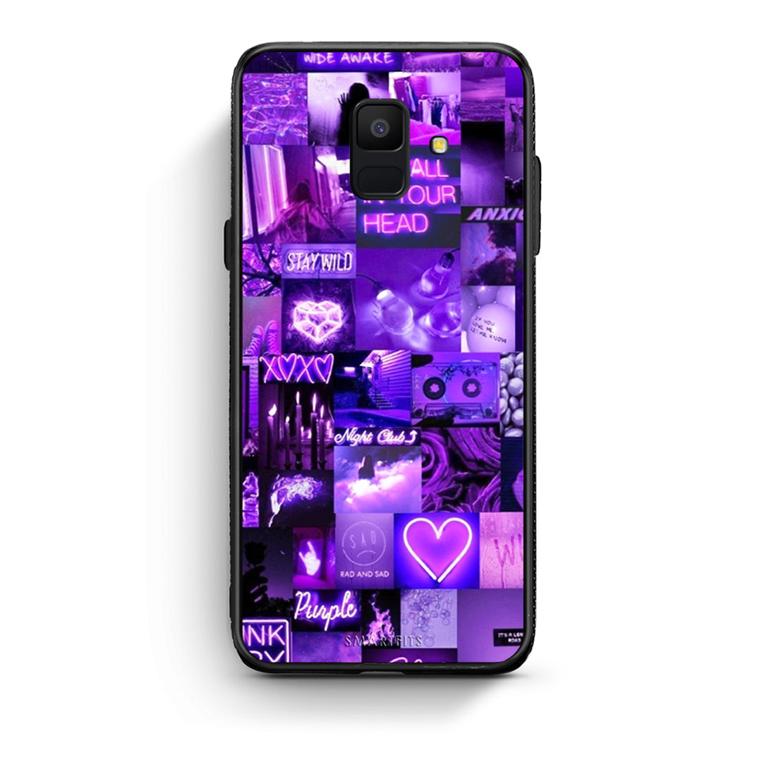 samsung A6 Collage Stay Wild Θήκη Αγίου Βαλεντίνου από τη Smartfits με σχέδιο στο πίσω μέρος και μαύρο περίβλημα | Smartphone case with colorful back and black bezels by Smartfits