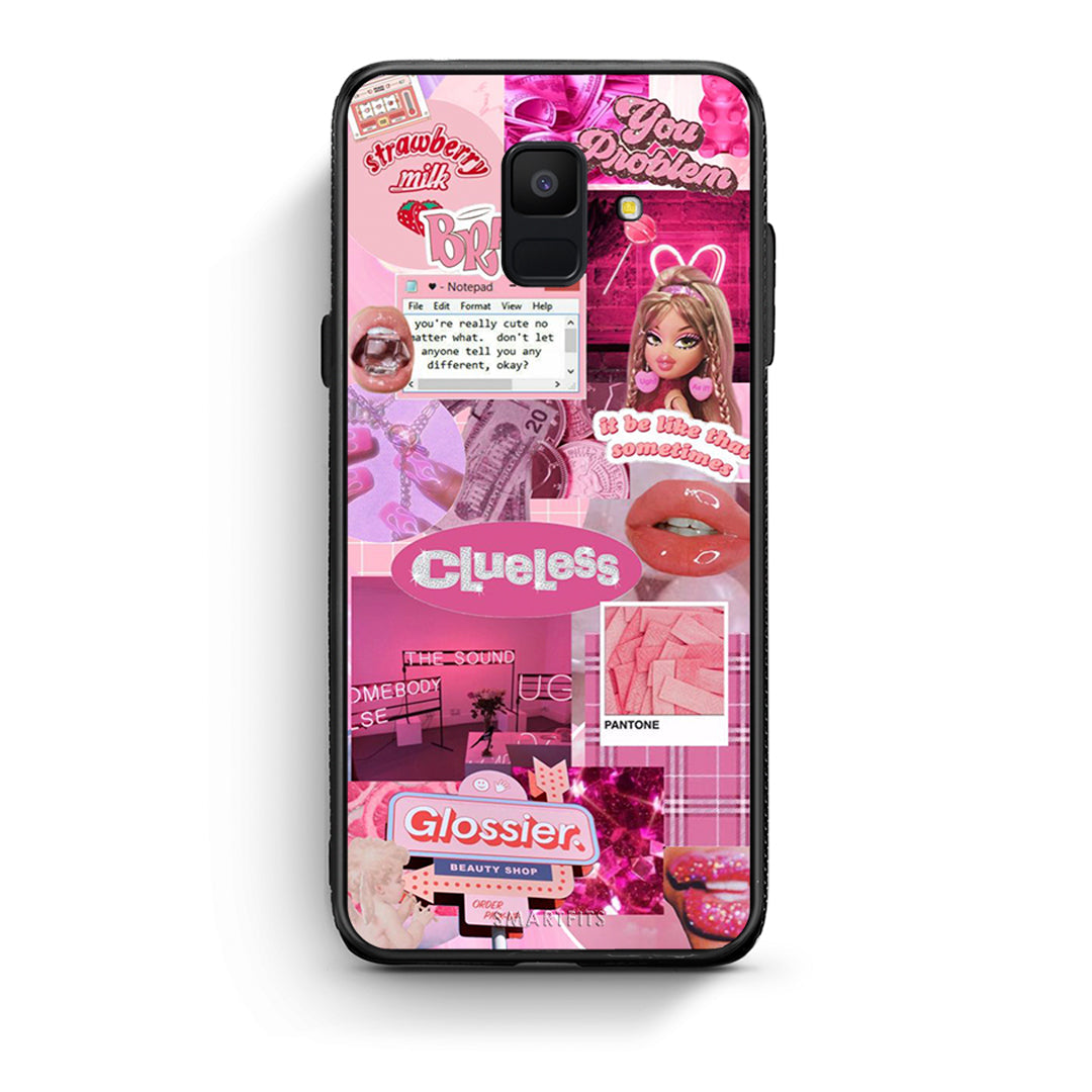 samsung A6 Pink Love Θήκη Αγίου Βαλεντίνου από τη Smartfits με σχέδιο στο πίσω μέρος και μαύρο περίβλημα | Smartphone case with colorful back and black bezels by Smartfits