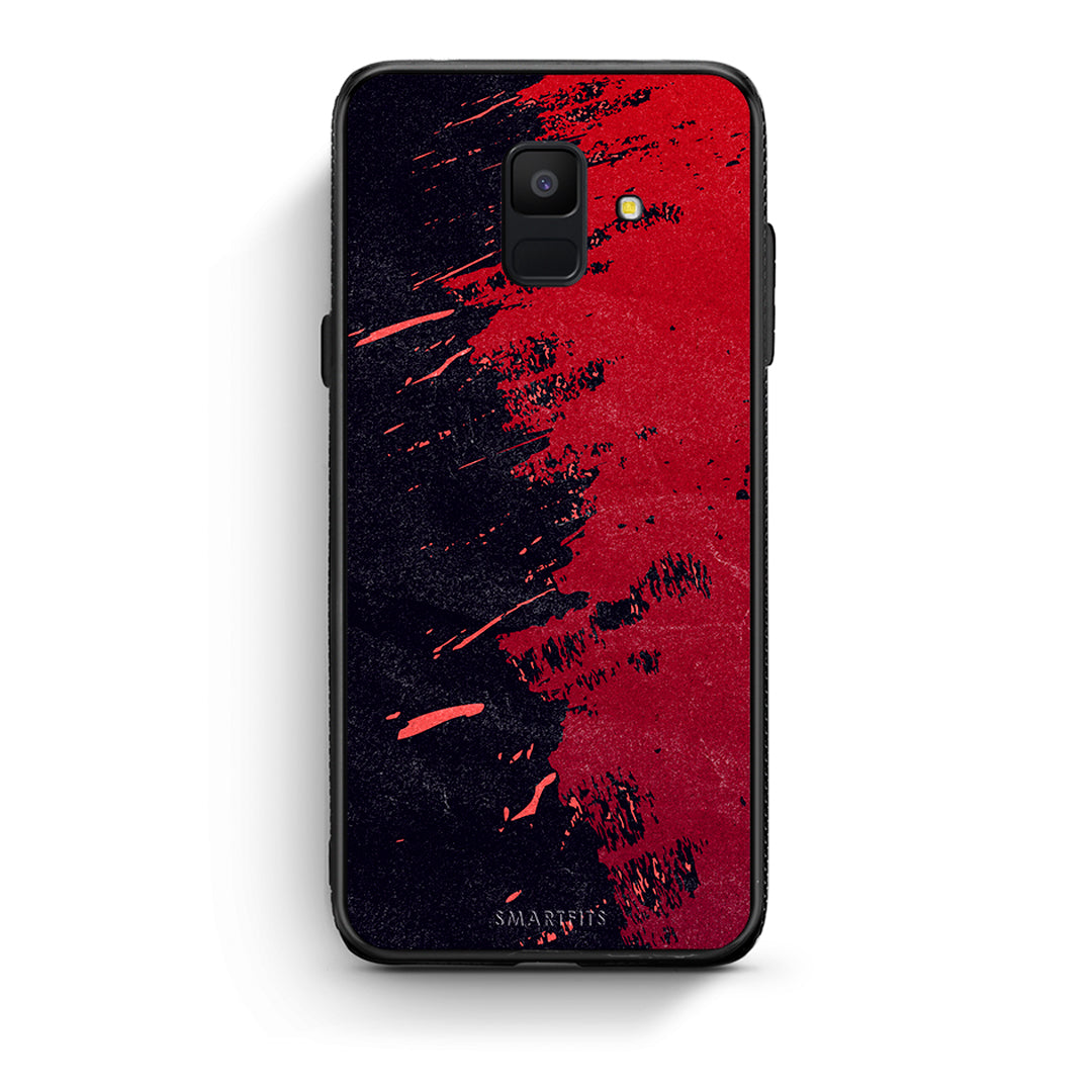 samsung A6 Red Paint Θήκη Αγίου Βαλεντίνου από τη Smartfits με σχέδιο στο πίσω μέρος και μαύρο περίβλημα | Smartphone case with colorful back and black bezels by Smartfits