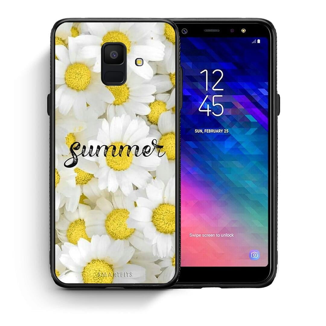 Θήκη Samsung A6 2018 Summer Daisies από τη Smartfits με σχέδιο στο πίσω μέρος και μαύρο περίβλημα | Samsung A6 2018 Summer Daisies case with colorful back and black bezels