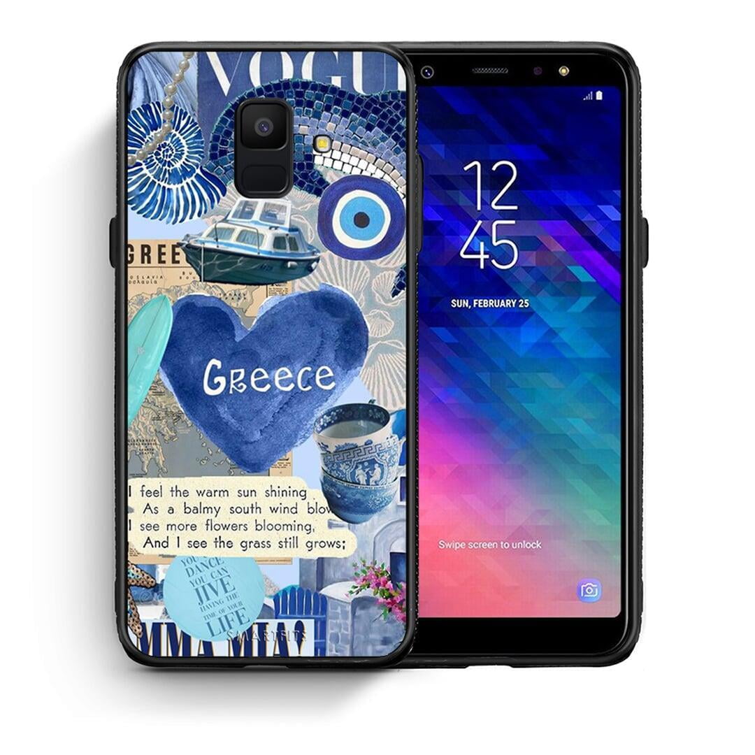 Θήκη Samsung A6 2018 Summer In Greece από τη Smartfits με σχέδιο στο πίσω μέρος και μαύρο περίβλημα | Samsung A6 2018 Summer In Greece case with colorful back and black bezels