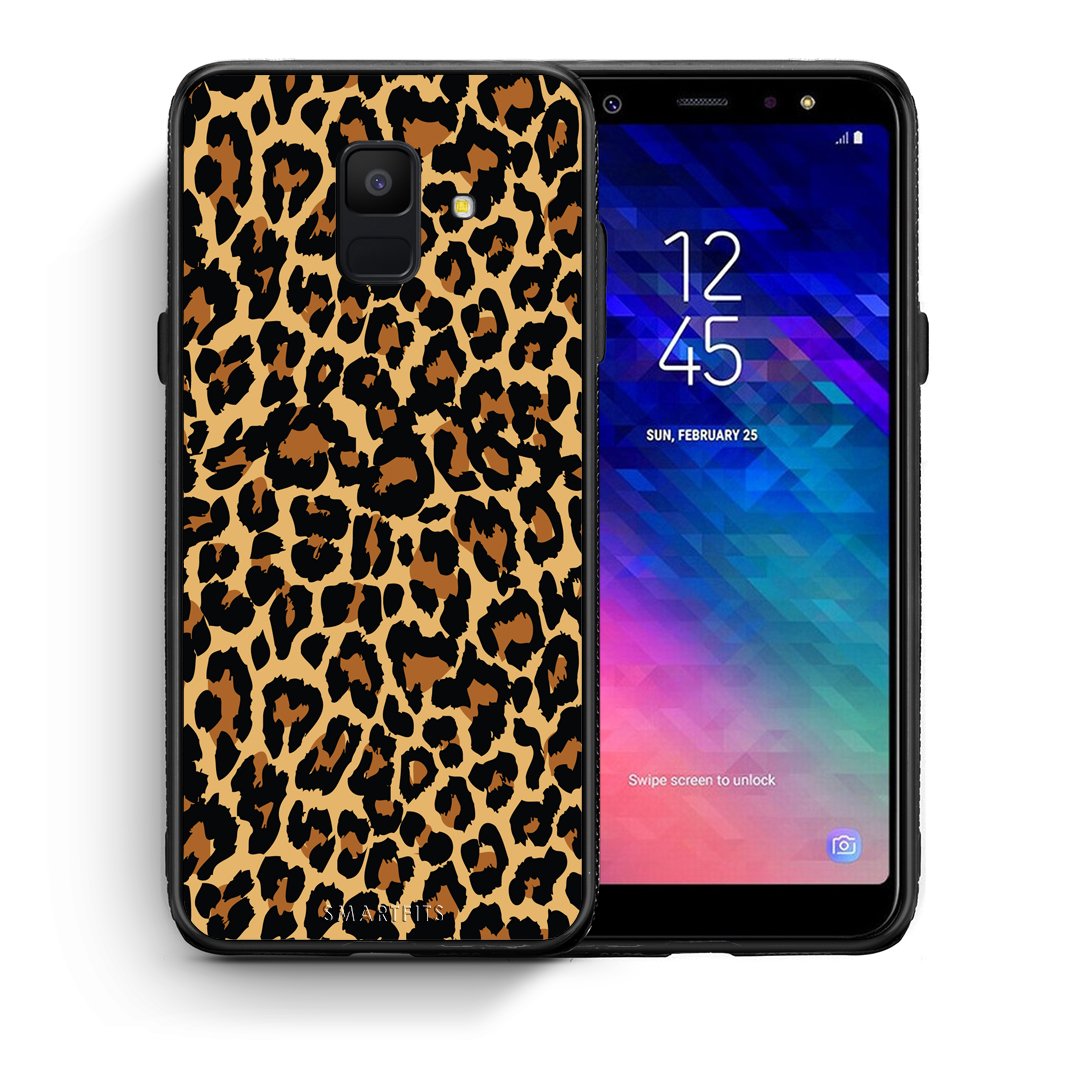 Θήκη Samsung A6 2018 Leopard Animal από τη Smartfits με σχέδιο στο πίσω μέρος και μαύρο περίβλημα | Samsung A6 2018 Leopard Animal case with colorful back and black bezels
