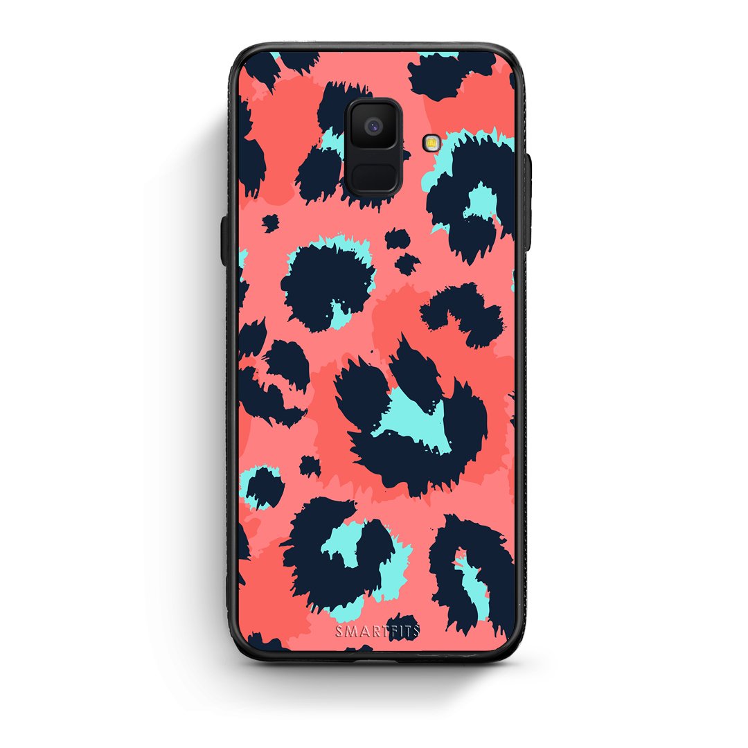22 - samsung galaxy A6  Pink Leopard Animal case, cover, bumper
