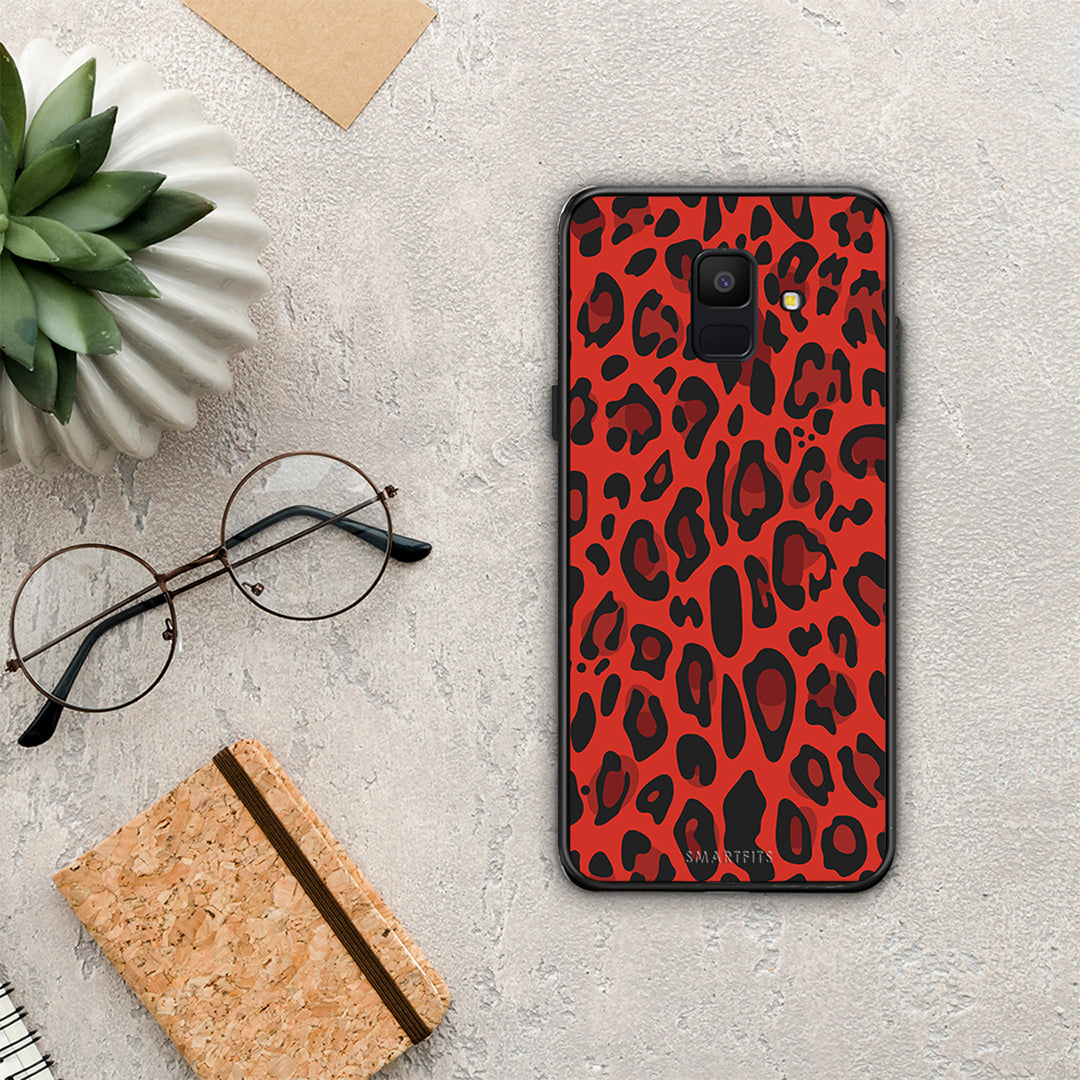 Animal Red Leopard - Samsung Galaxy A6 2018 case