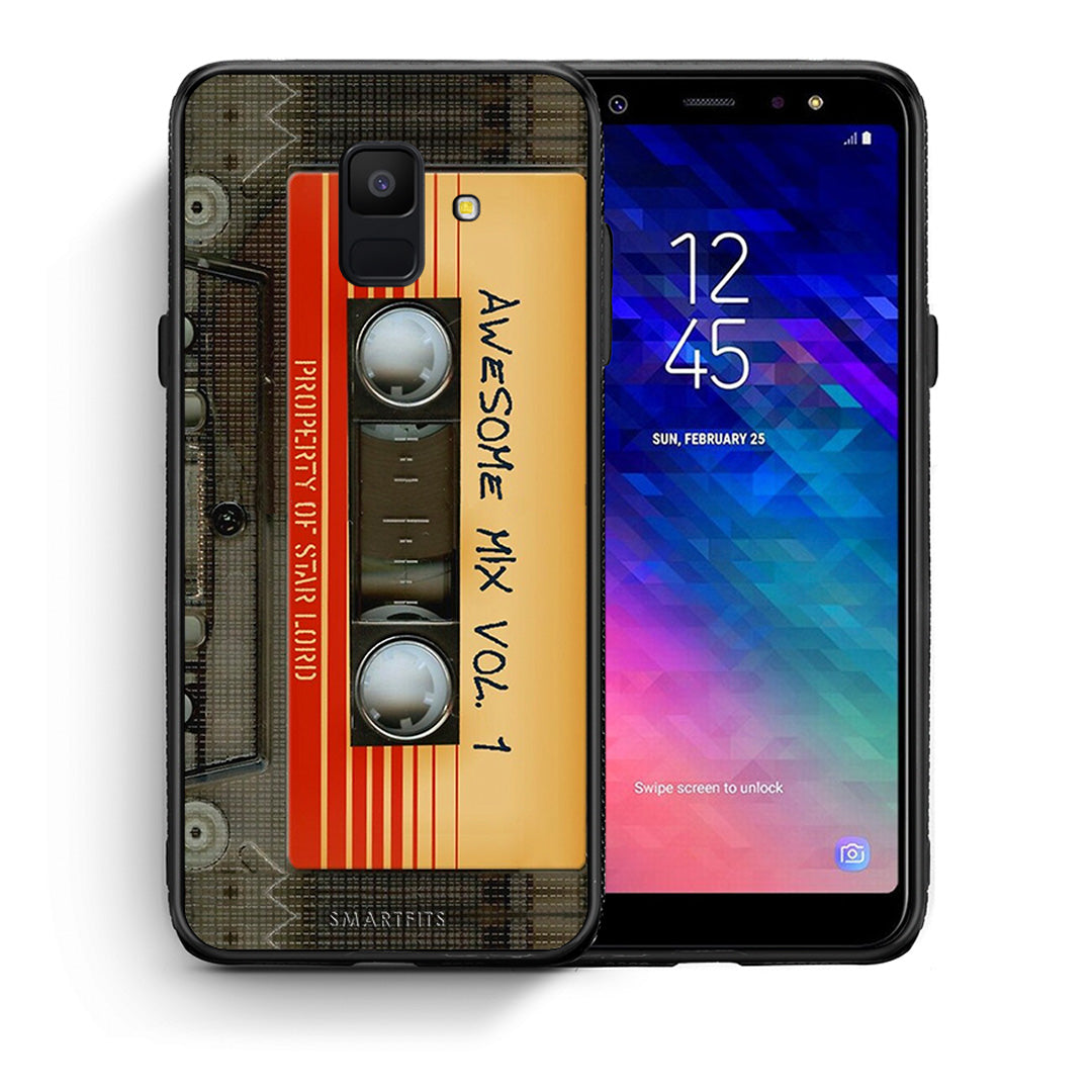 Θήκη Samsung A6 2018 Awesome Mix από τη Smartfits με σχέδιο στο πίσω μέρος και μαύρο περίβλημα | Samsung A6 2018 Awesome Mix case with colorful back and black bezels