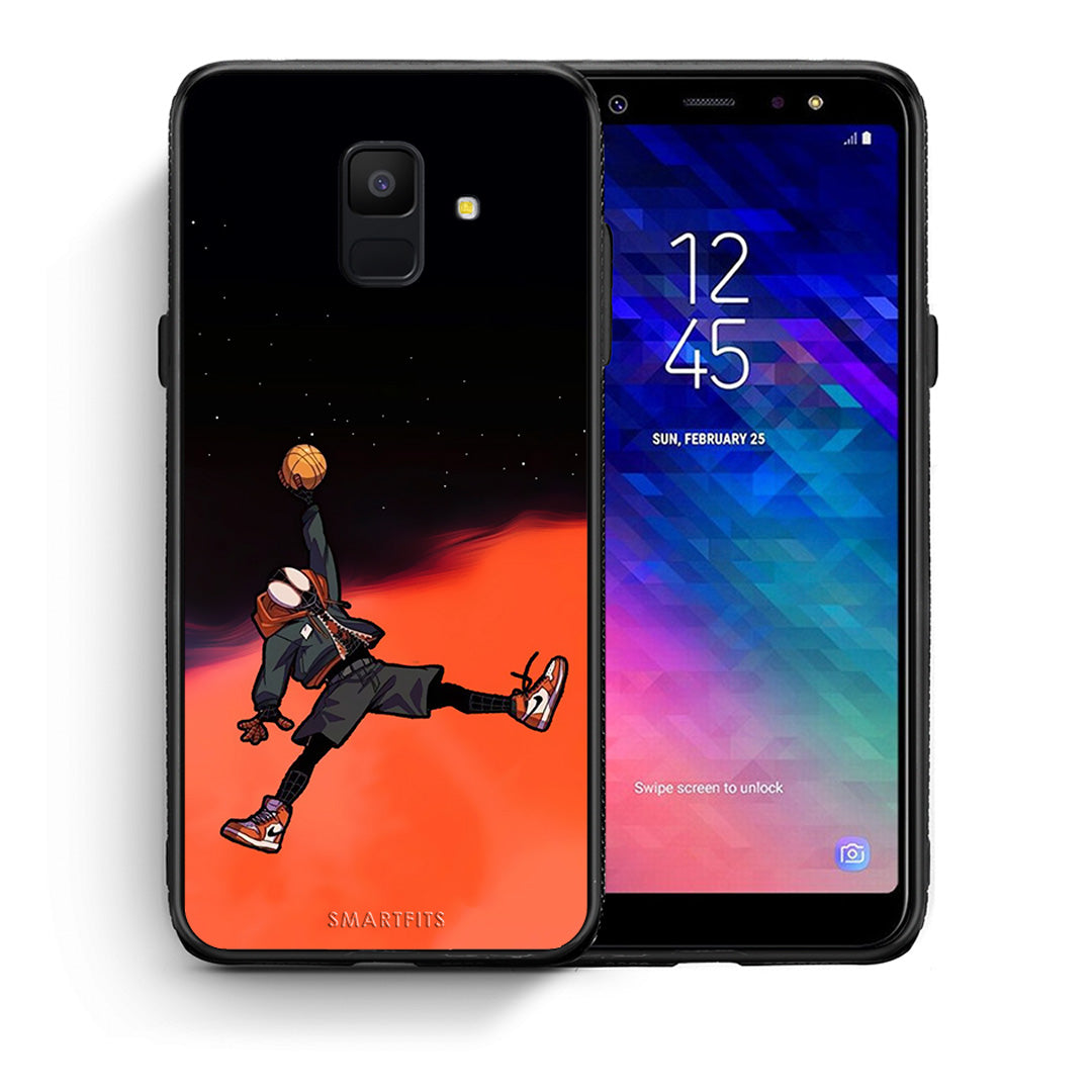 Θήκη Samsung A6 2018 Basketball Hero από τη Smartfits με σχέδιο στο πίσω μέρος και μαύρο περίβλημα | Samsung A6 2018 Basketball Hero case with colorful back and black bezels
