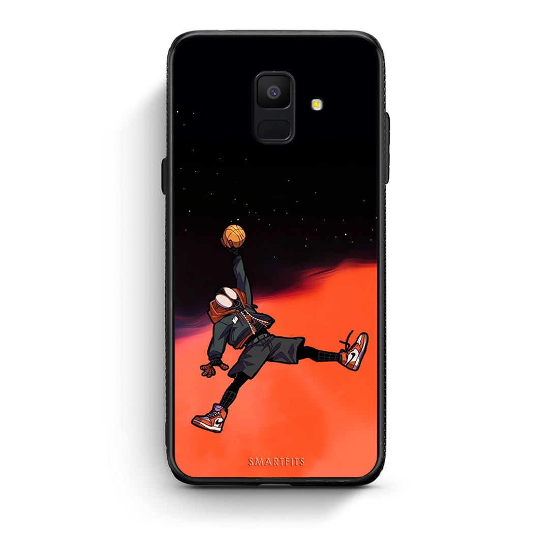samsung A6 Basketball Hero θήκη από τη Smartfits με σχέδιο στο πίσω μέρος και μαύρο περίβλημα | Smartphone case with colorful back and black bezels by Smartfits