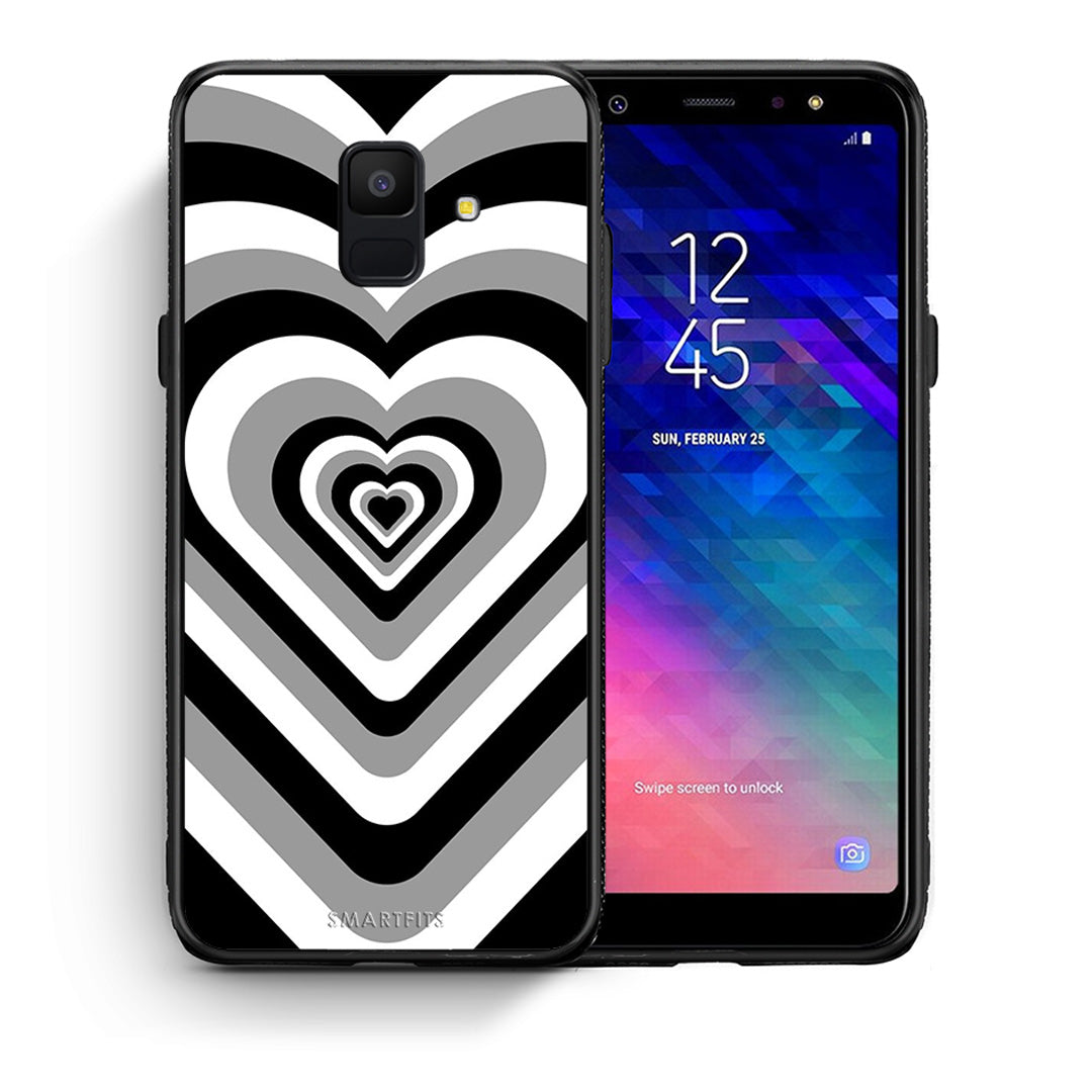 Θήκη Samsung A6 2018 Black Hearts από τη Smartfits με σχέδιο στο πίσω μέρος και μαύρο περίβλημα | Samsung A6 2018 Black Hearts case with colorful back and black bezels