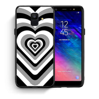 Thumbnail for Θήκη Samsung A6 2018 Black Hearts από τη Smartfits με σχέδιο στο πίσω μέρος και μαύρο περίβλημα | Samsung A6 2018 Black Hearts case with colorful back and black bezels