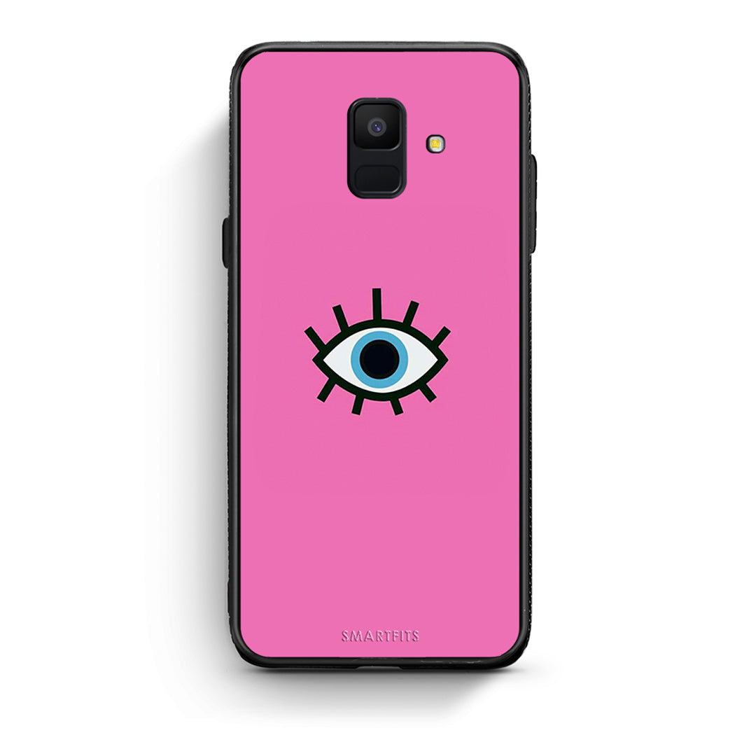 samsung A6 Blue Eye Pink θήκη από τη Smartfits με σχέδιο στο πίσω μέρος και μαύρο περίβλημα | Smartphone case with colorful back and black bezels by Smartfits