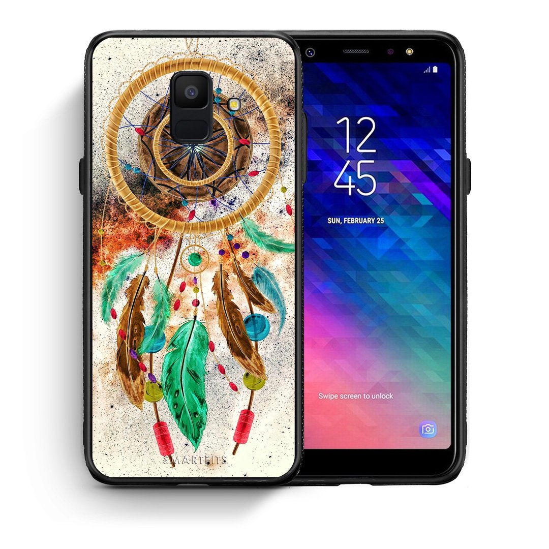 Θήκη Samsung A6 2018 DreamCatcher Boho από τη Smartfits με σχέδιο στο πίσω μέρος και μαύρο περίβλημα | Samsung A6 2018 DreamCatcher Boho case with colorful back and black bezels