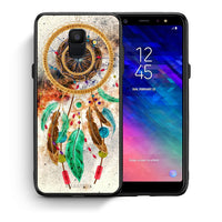 Thumbnail for Θήκη Samsung A6 2018 DreamCatcher Boho από τη Smartfits με σχέδιο στο πίσω μέρος και μαύρο περίβλημα | Samsung A6 2018 DreamCatcher Boho case with colorful back and black bezels