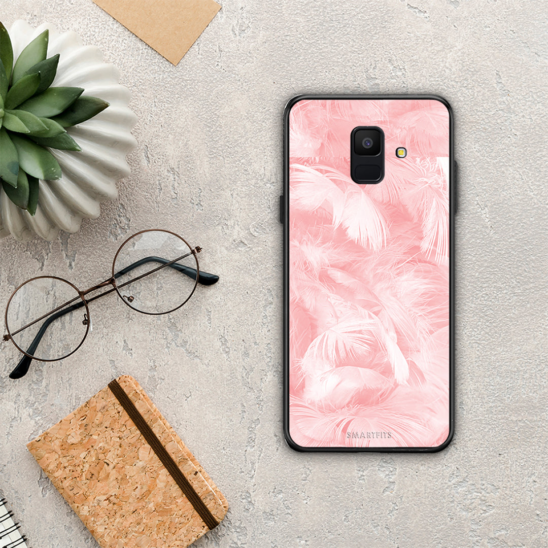 Boho Pink Feather - Samsung Galaxy A6 2018 case