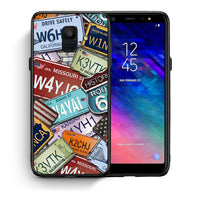 Thumbnail for Θήκη Samsung A6 2018 Car Plates από τη Smartfits με σχέδιο στο πίσω μέρος και μαύρο περίβλημα | Samsung A6 2018 Car Plates case with colorful back and black bezels