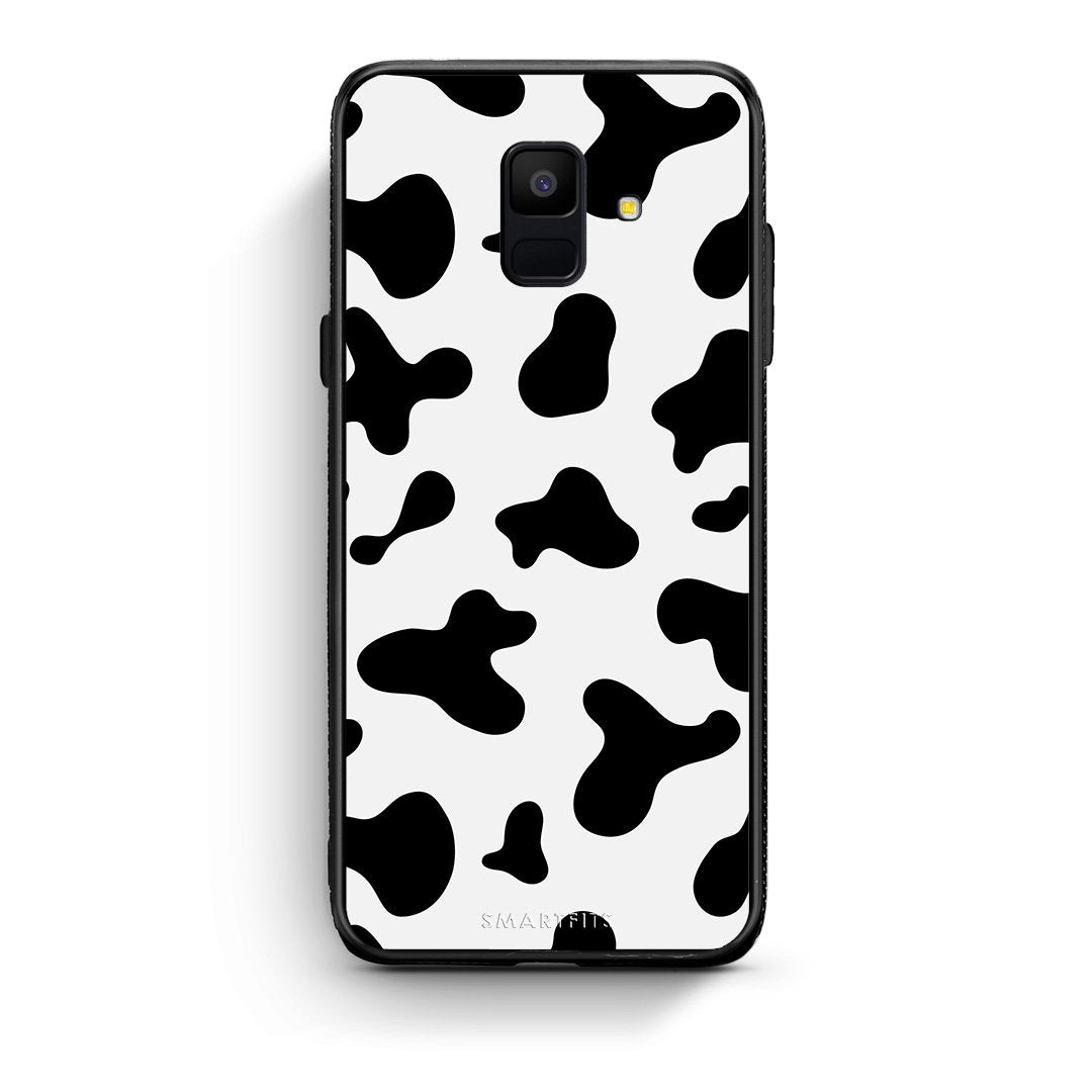 samsung A6 Cow Print θήκη από τη Smartfits με σχέδιο στο πίσω μέρος και μαύρο περίβλημα | Smartphone case with colorful back and black bezels by Smartfits