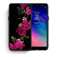 Thumbnail for Θήκη Samsung A6 2018 Red Roses Flower από τη Smartfits με σχέδιο στο πίσω μέρος και μαύρο περίβλημα | Samsung A6 2018 Red Roses Flower case with colorful back and black bezels
