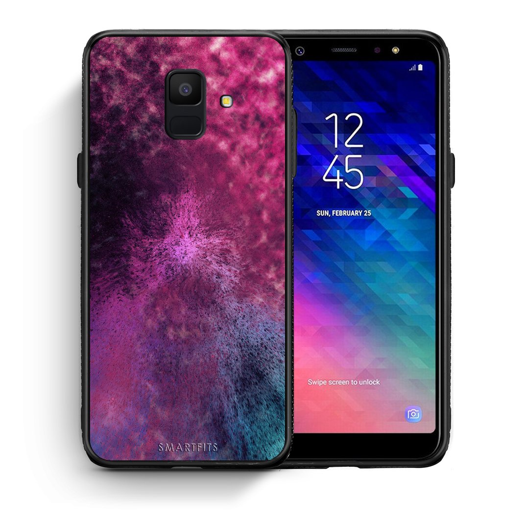 Θήκη Samsung A6 2018 Aurora Galaxy από τη Smartfits με σχέδιο στο πίσω μέρος και μαύρο περίβλημα | Samsung A6 2018 Aurora Galaxy case with colorful back and black bezels