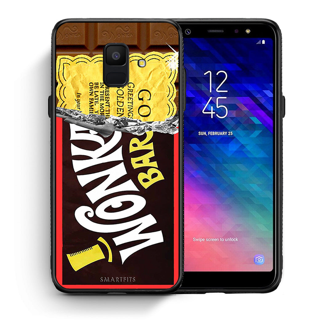 Θήκη Samsung A6 2018 Golden Ticket από τη Smartfits με σχέδιο στο πίσω μέρος και μαύρο περίβλημα | Samsung A6 2018 Golden Ticket case with colorful back and black bezels
