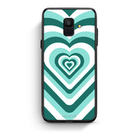Thumbnail for samsung A6 Green Hearts θήκη από τη Smartfits με σχέδιο στο πίσω μέρος και μαύρο περίβλημα | Smartphone case with colorful back and black bezels by Smartfits