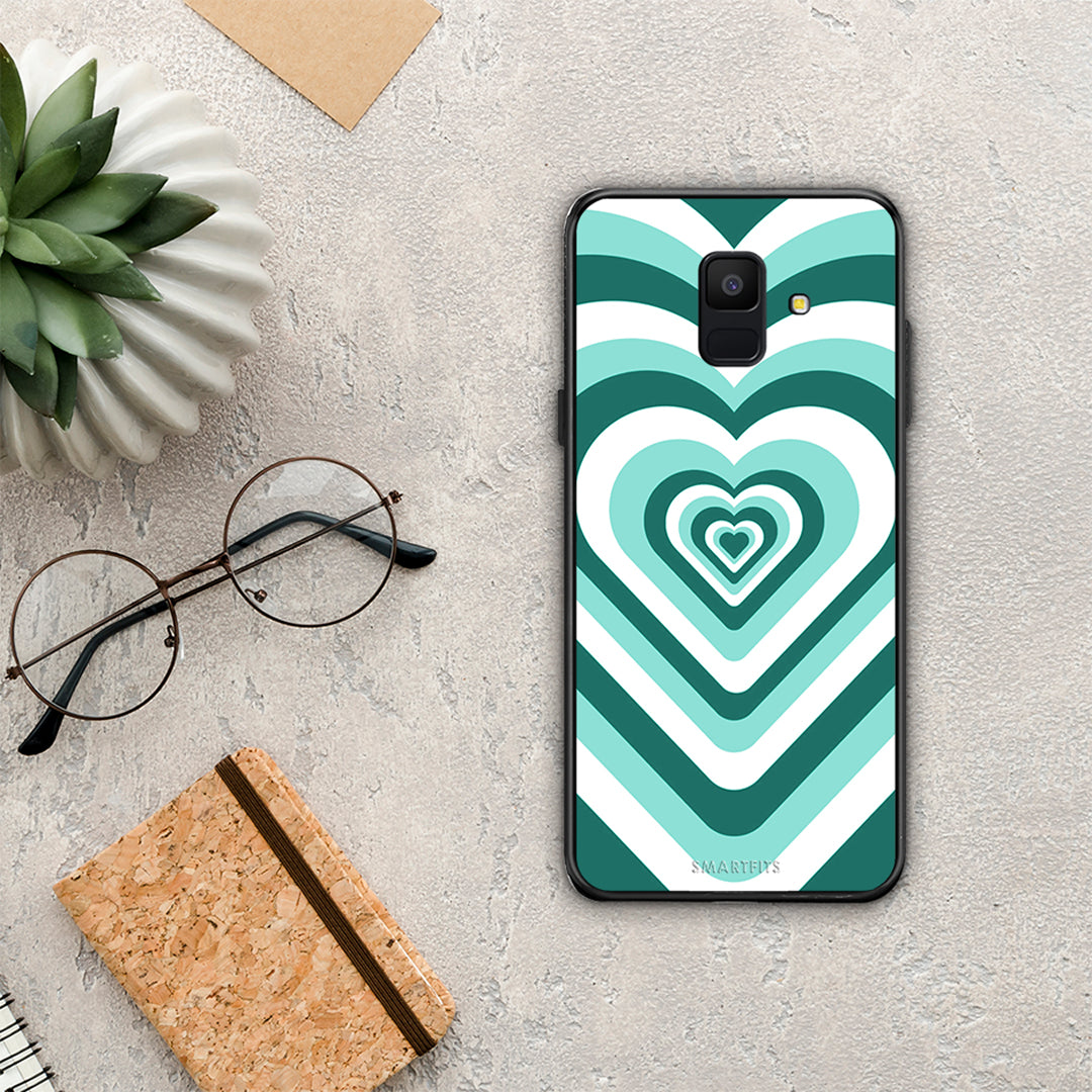 Green Hearts - Samsung Galaxy A6 2018 case