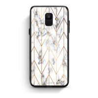 Thumbnail for 44 - samsung galaxy A6  Gold Geometric Marble case, cover, bumper