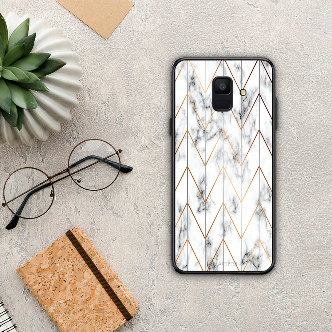 Marble Gold Geometric - Samsung Galaxy A6 2018 case
