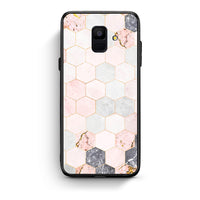 Thumbnail for 4 - samsung A6 Hexagon Pink Marble case, cover, bumper