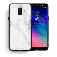 Thumbnail for Θήκη Samsung A6 2018 White Marble από τη Smartfits με σχέδιο στο πίσω μέρος και μαύρο περίβλημα | Samsung A6 2018 White Marble case with colorful back and black bezels