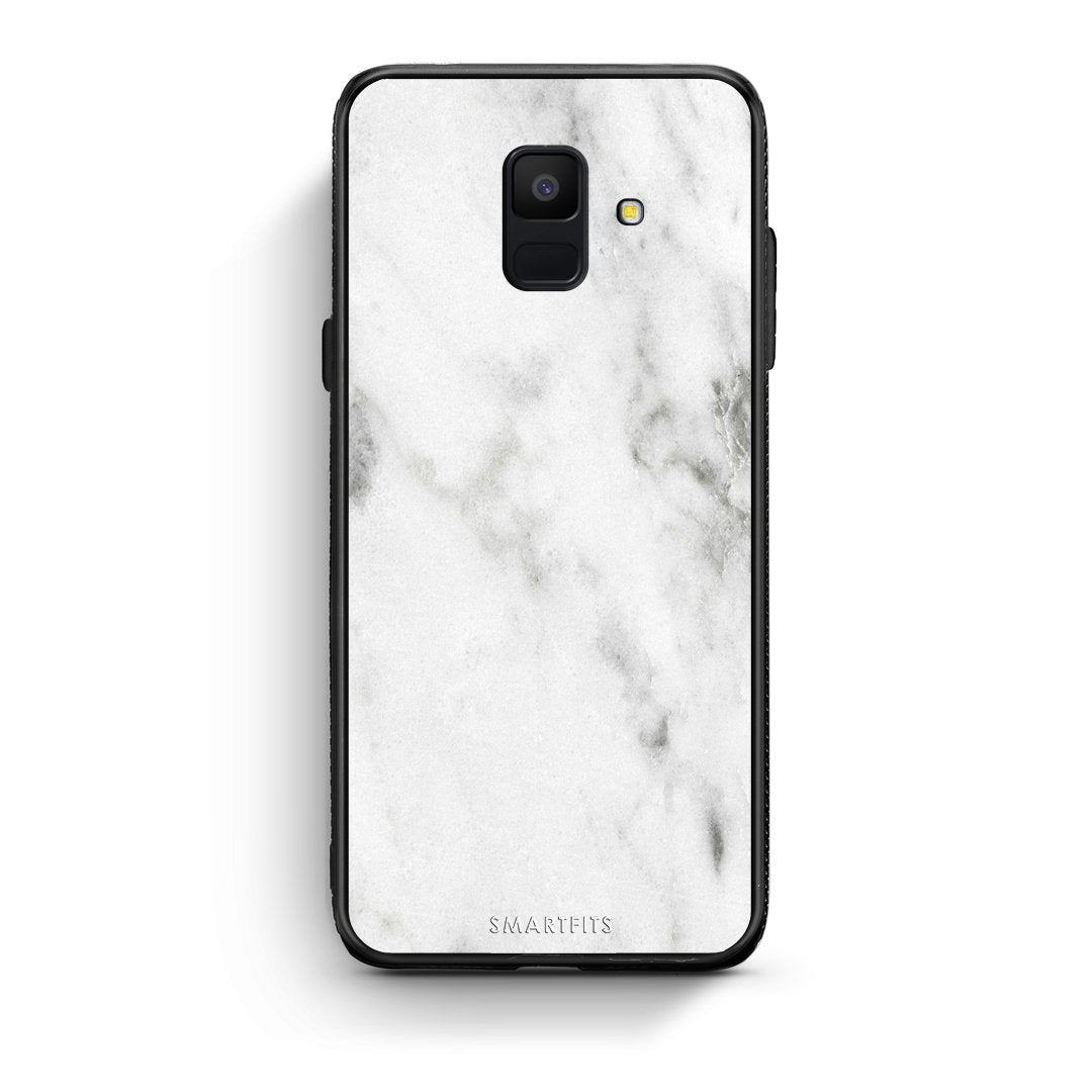 2 - samsung galaxy A6  White marble case, cover, bumper