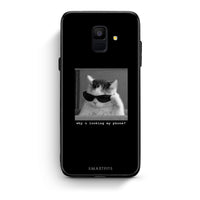 Thumbnail for samsung A6 Meme Cat θήκη από τη Smartfits με σχέδιο στο πίσω μέρος και μαύρο περίβλημα | Smartphone case with colorful back and black bezels by Smartfits