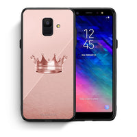 Thumbnail for Θήκη Samsung A6 2018 Crown Minimal από τη Smartfits με σχέδιο στο πίσω μέρος και μαύρο περίβλημα | Samsung A6 2018 Crown Minimal case with colorful back and black bezels