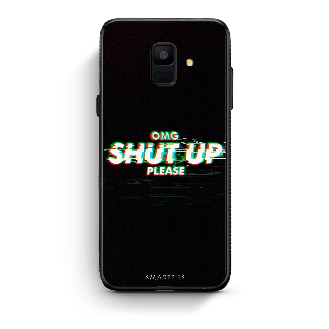 samsung A6 OMG ShutUp θήκη από τη Smartfits με σχέδιο στο πίσω μέρος και μαύρο περίβλημα | Smartphone case with colorful back and black bezels by Smartfits
