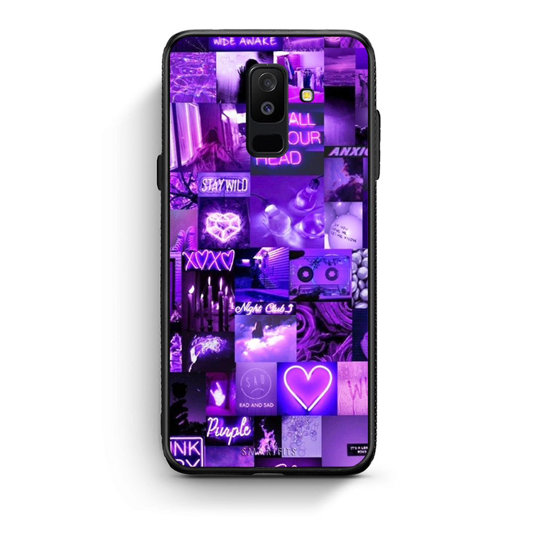 samsung A6 Plus Collage Stay Wild Θήκη Αγίου Βαλεντίνου από τη Smartfits με σχέδιο στο πίσω μέρος και μαύρο περίβλημα | Smartphone case with colorful back and black bezels by Smartfits