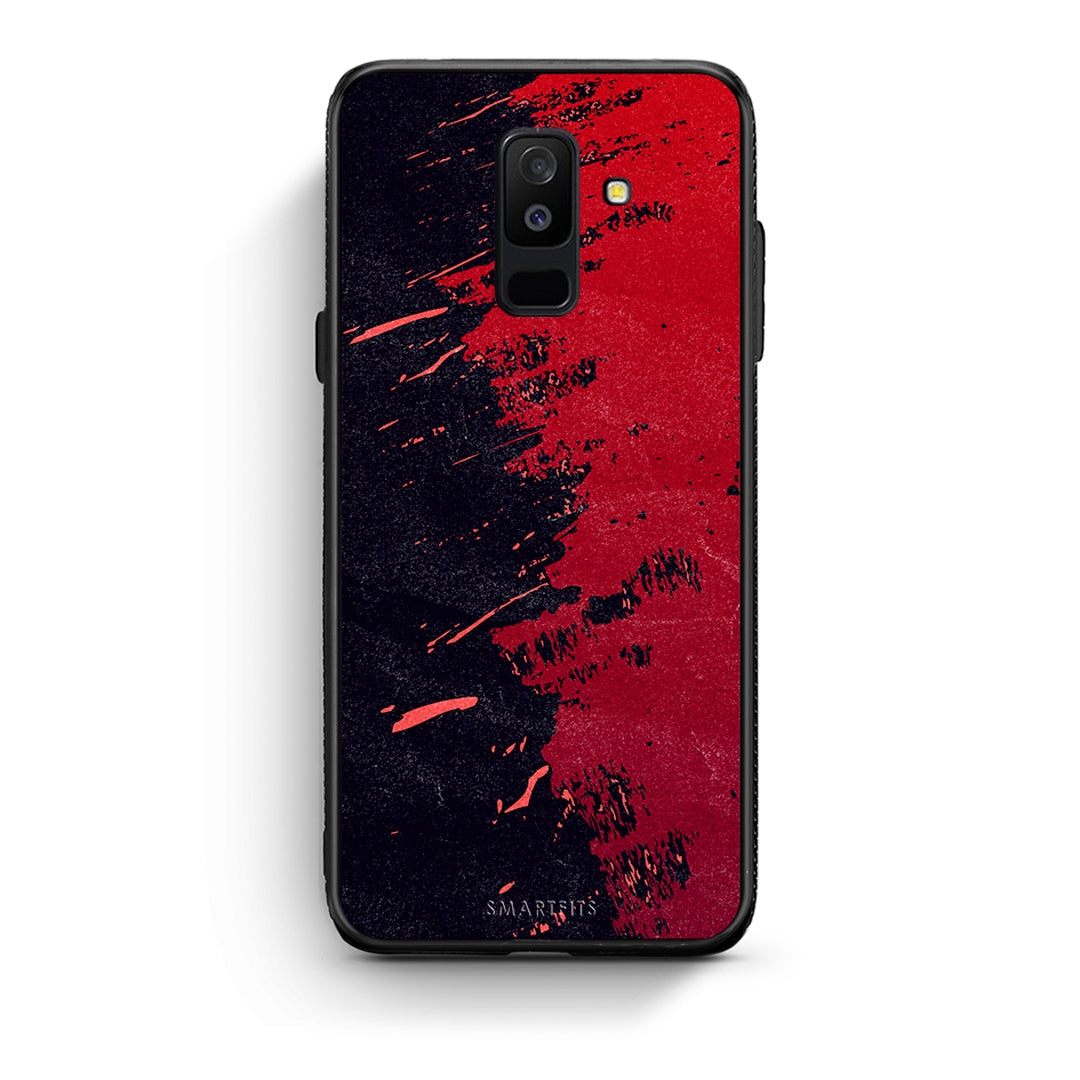 samsung A6 Plus Red Paint Θήκη Αγίου Βαλεντίνου από τη Smartfits με σχέδιο στο πίσω μέρος και μαύρο περίβλημα | Smartphone case with colorful back and black bezels by Smartfits