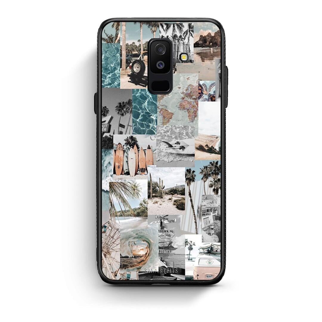 samsung A6 Plus Retro Beach Life Θήκη από τη Smartfits με σχέδιο στο πίσω μέρος και μαύρο περίβλημα | Smartphone case with colorful back and black bezels by Smartfits