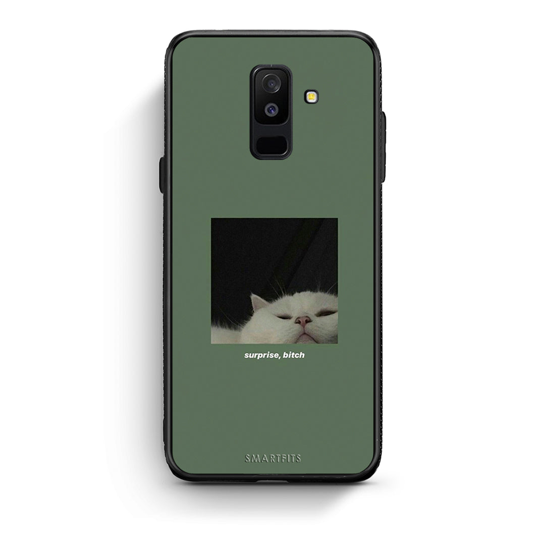 samsung A6 Plus Bitch Surprise θήκη από τη Smartfits με σχέδιο στο πίσω μέρος και μαύρο περίβλημα | Smartphone case with colorful back and black bezels by Smartfits