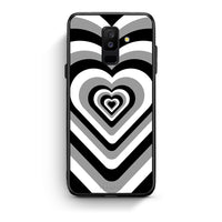 Thumbnail for samsung A6 Plus Black Hearts θήκη από τη Smartfits με σχέδιο στο πίσω μέρος και μαύρο περίβλημα | Smartphone case with colorful back and black bezels by Smartfits