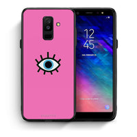 Thumbnail for Θήκη Samsung A6+ 2018 Blue Eye Pink από τη Smartfits με σχέδιο στο πίσω μέρος και μαύρο περίβλημα | Samsung A6+ 2018 Blue Eye Pink case with colorful back and black bezels