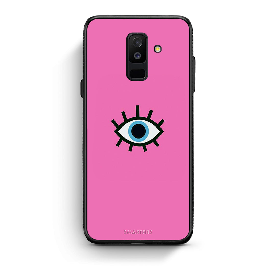 samsung A6 Plus Blue Eye Pink θήκη από τη Smartfits με σχέδιο στο πίσω μέρος και μαύρο περίβλημα | Smartphone case with colorful back and black bezels by Smartfits