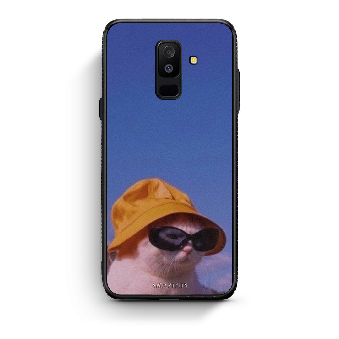 samsung A6 Plus Cat Diva θήκη από τη Smartfits με σχέδιο στο πίσω μέρος και μαύρο περίβλημα | Smartphone case with colorful back and black bezels by Smartfits