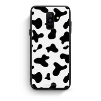 Thumbnail for samsung A6 Plus Cow Print θήκη από τη Smartfits με σχέδιο στο πίσω μέρος και μαύρο περίβλημα | Smartphone case with colorful back and black bezels by Smartfits